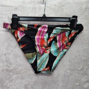 Volcom Bikini Bottoms Womens Size M Eco True Floral Print Swimsuit Full Coverage